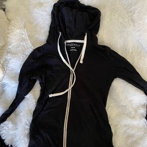 Lightweight black zip up
